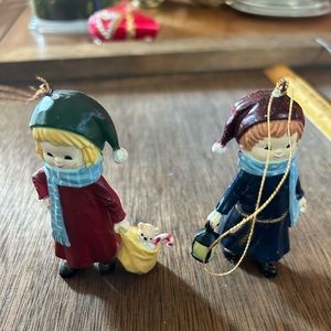 Vintage Boy & Girl Ornaments by Wangs International
